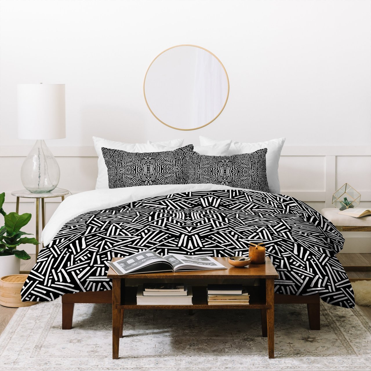 Jacqueline Maldonado Radiate Black White Duvet Cover