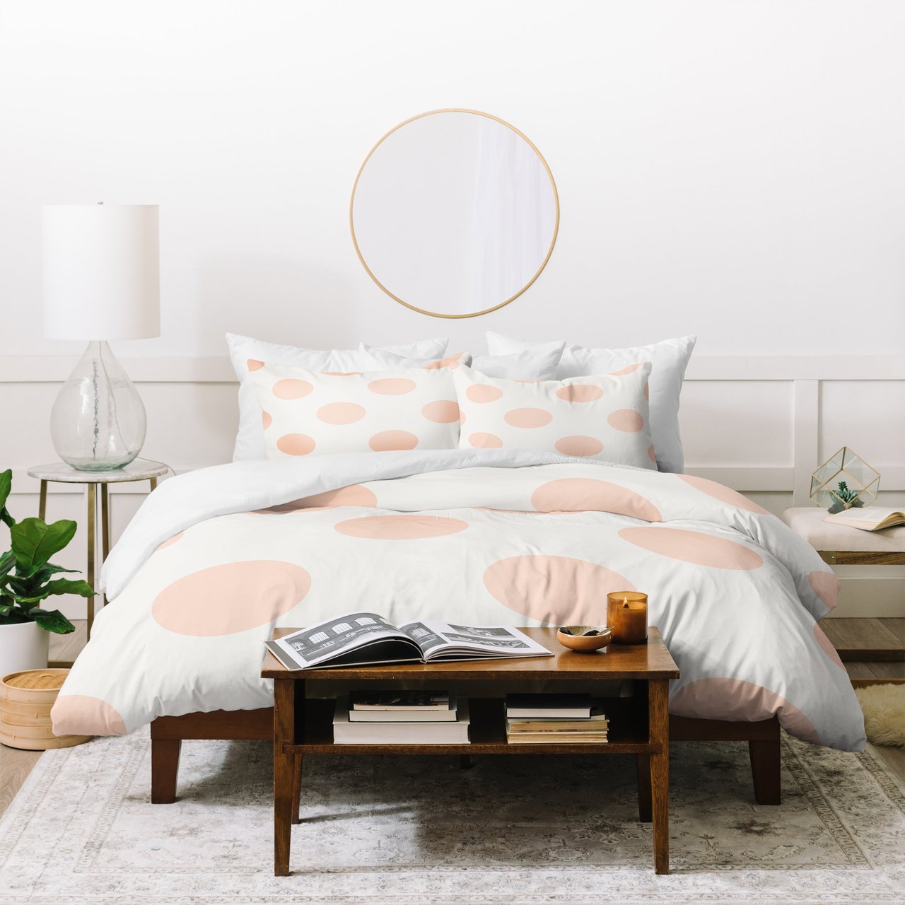 Jacqueline Maldonado Vintage Dot Pale Peach Duvet Cover