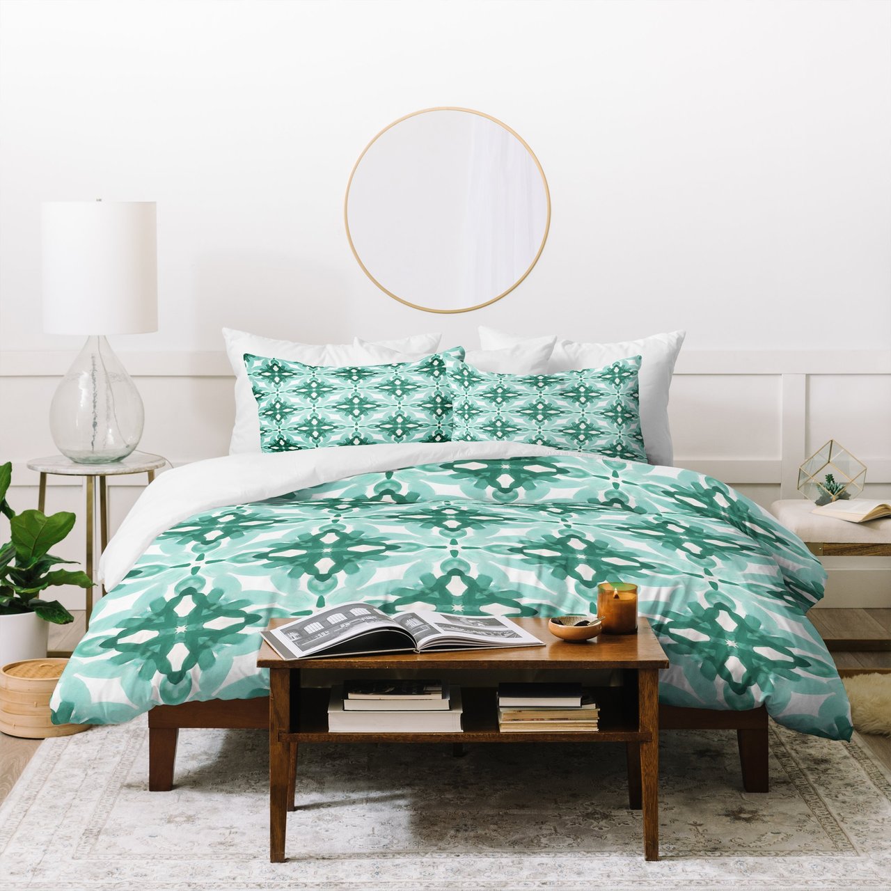 Jacqueline Maldonado Watercolor Green Tile 2 Duvet Cover