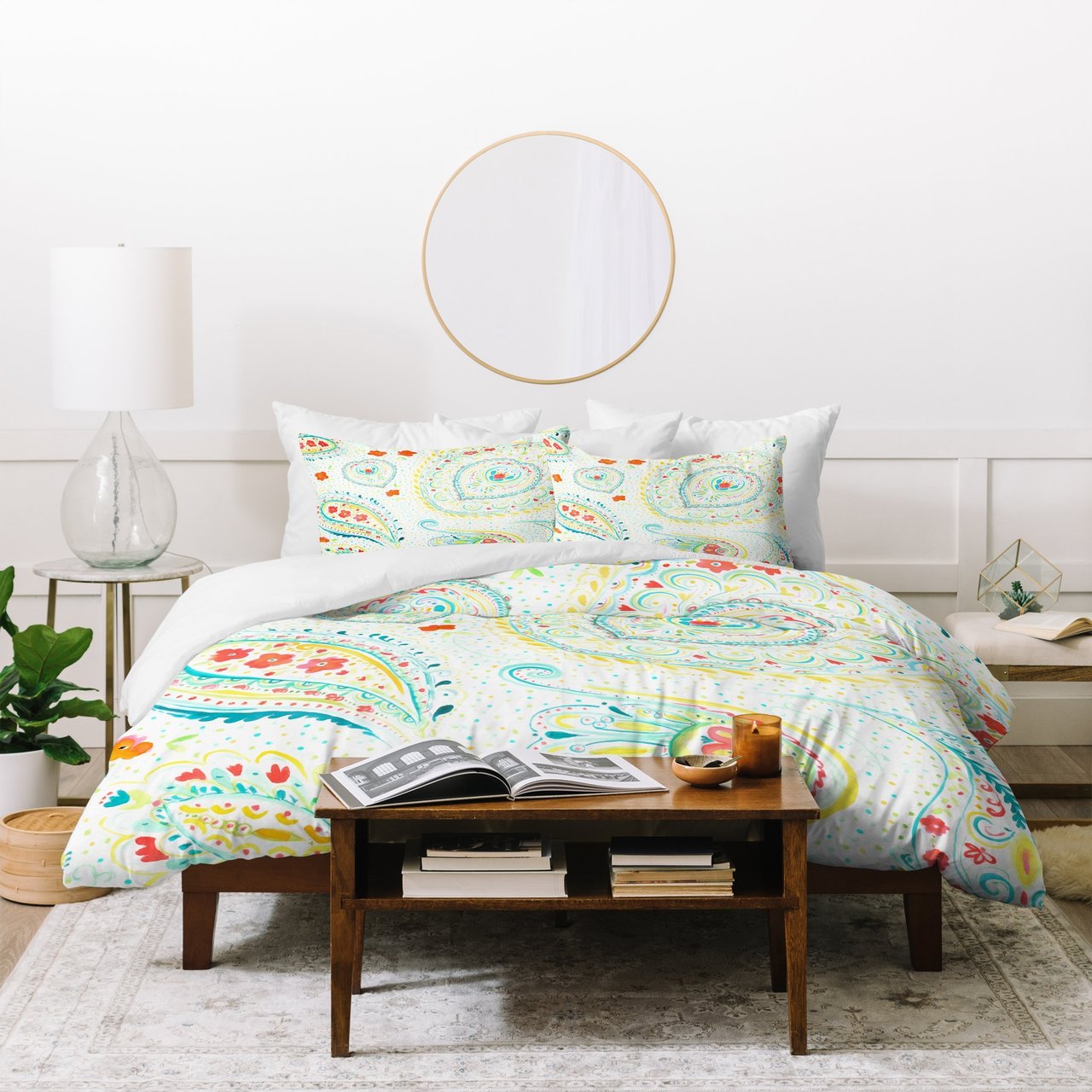 Jacqueline Maldonado Watercolor Paisley Teal Duvet Cover Bedding Sets