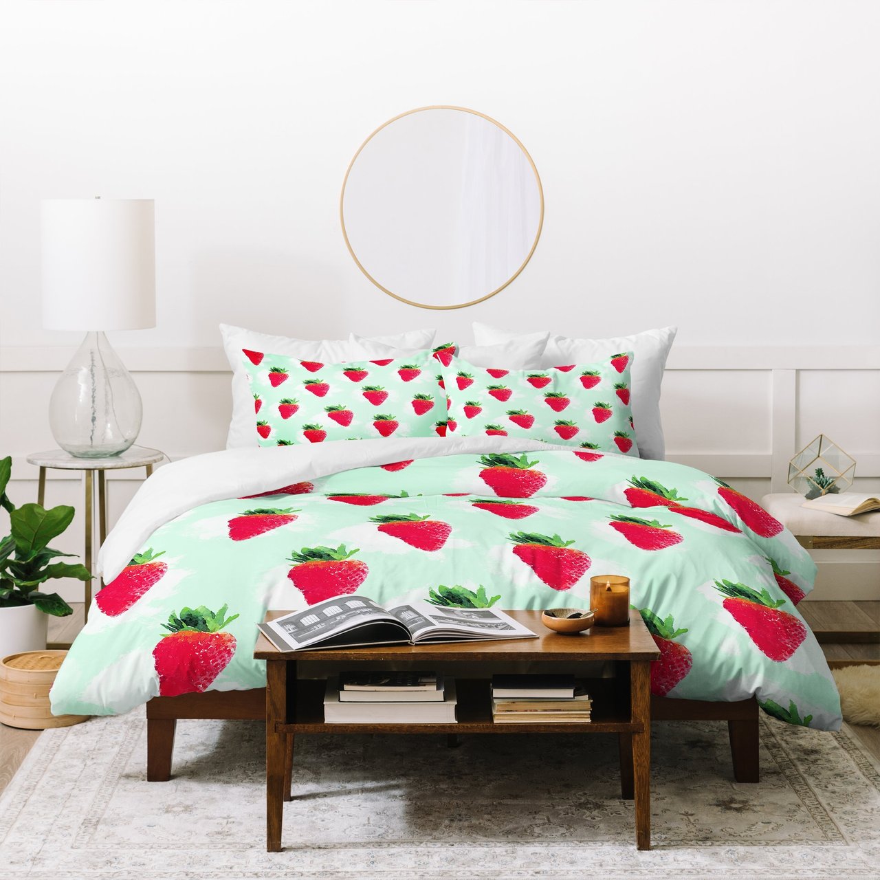 Jacqueline Maldonado Watercolor Strawberries Duvet Cover