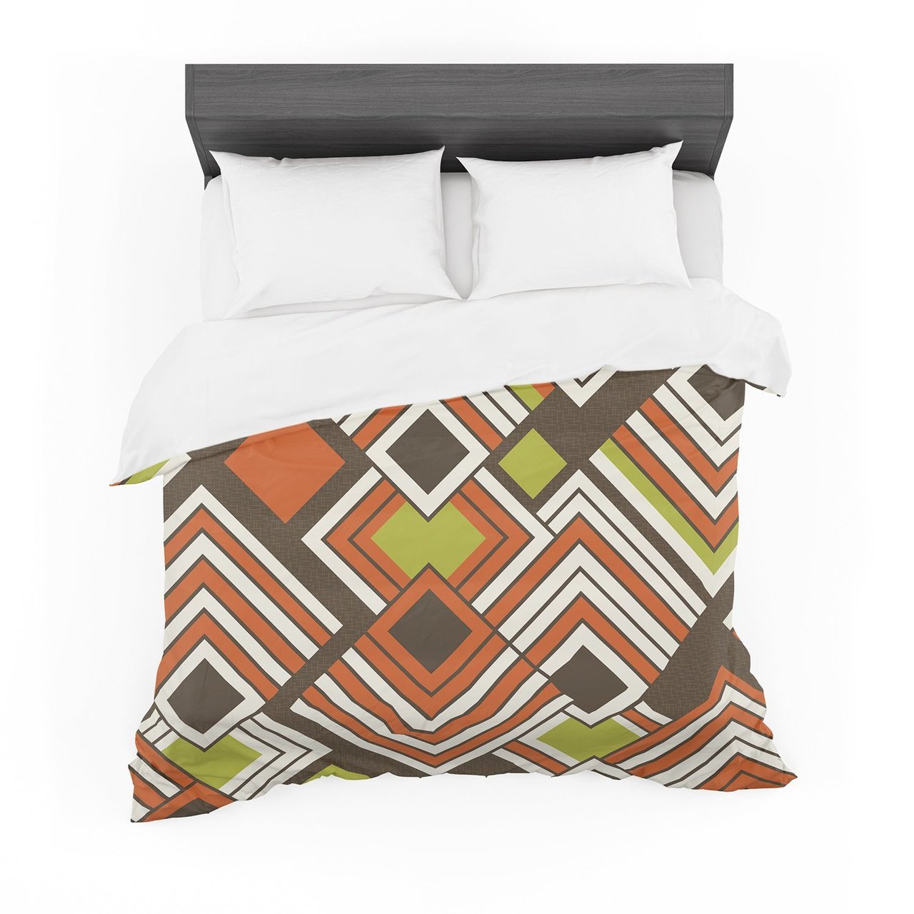 Jacqueline Milton ‘Luca Coffee’ Brown Orange Cotton3D Customized Duvet Cover Bedding Sets