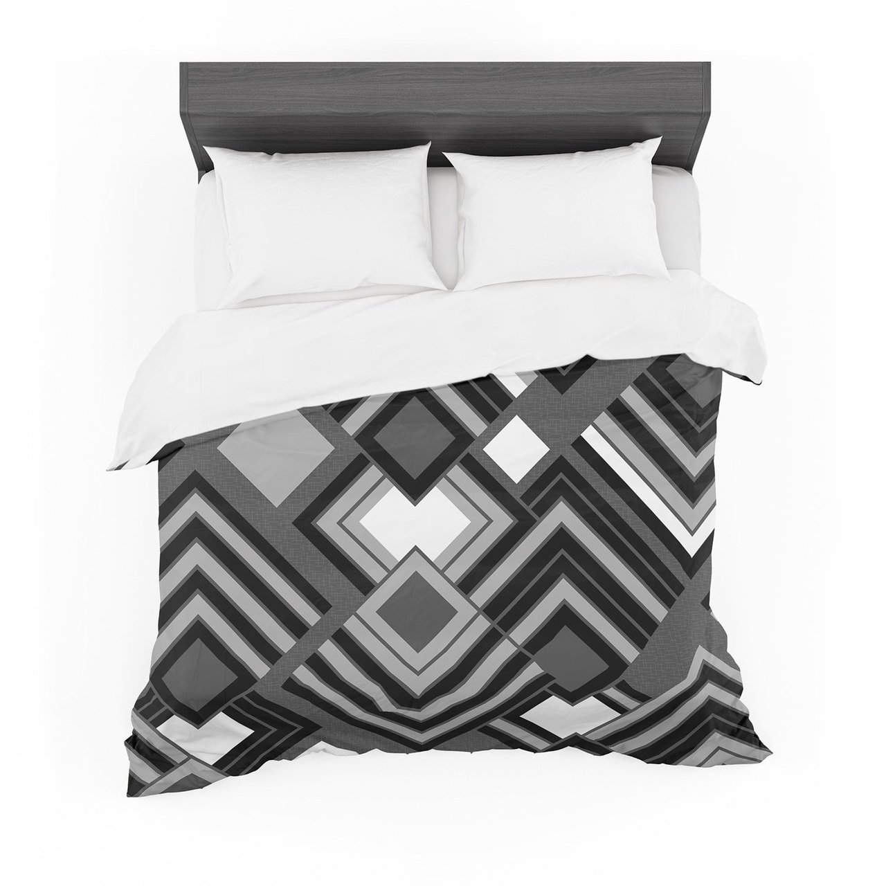 Jacqueline Milton ‘Luca Monochrome’ Black White Cotton3D Customized Duvet Cover Bedding Sets