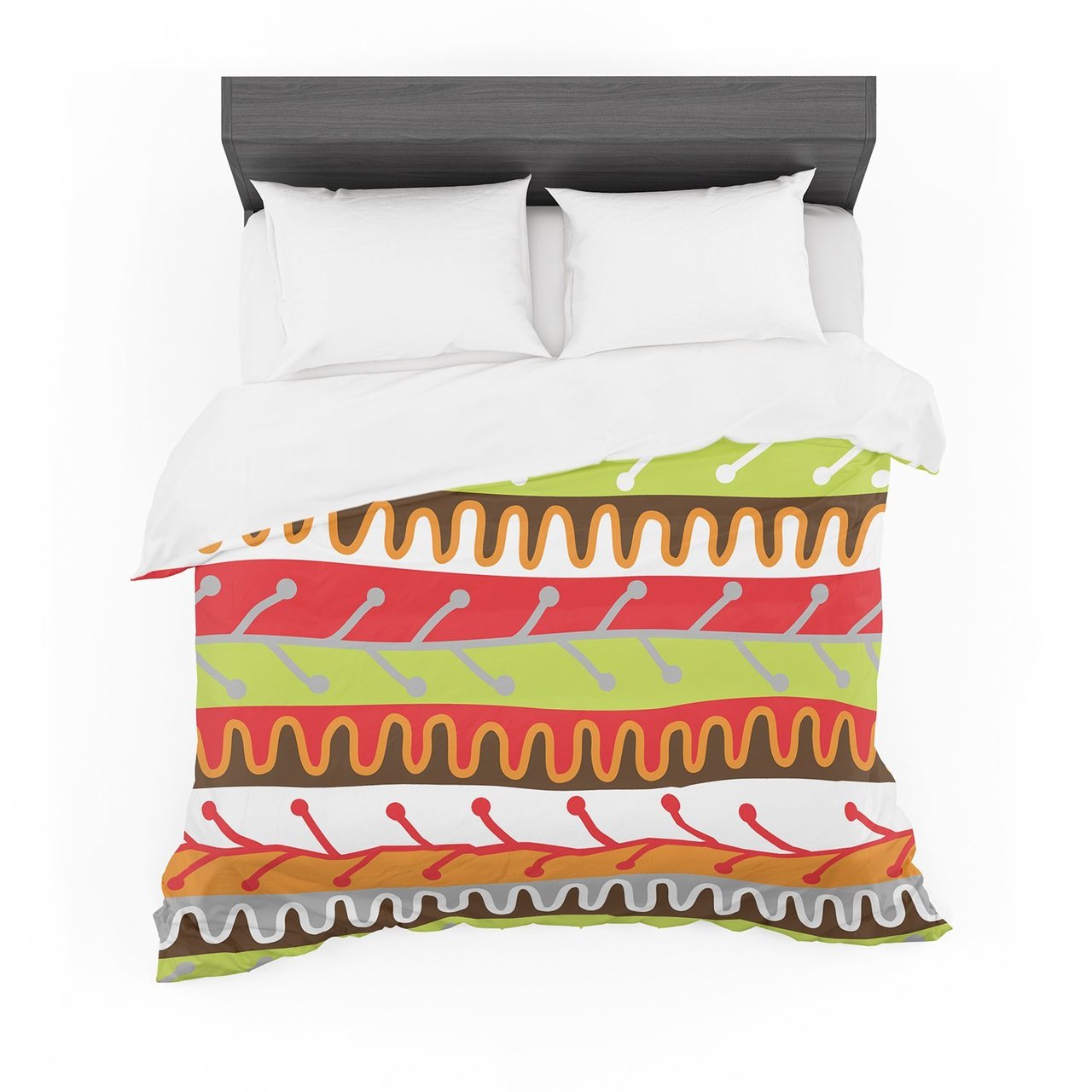 Jacqueline Milton ‘Salsa Orange’ Yellow Red Cotton3D Customized Duvet Cover Bedding Sets