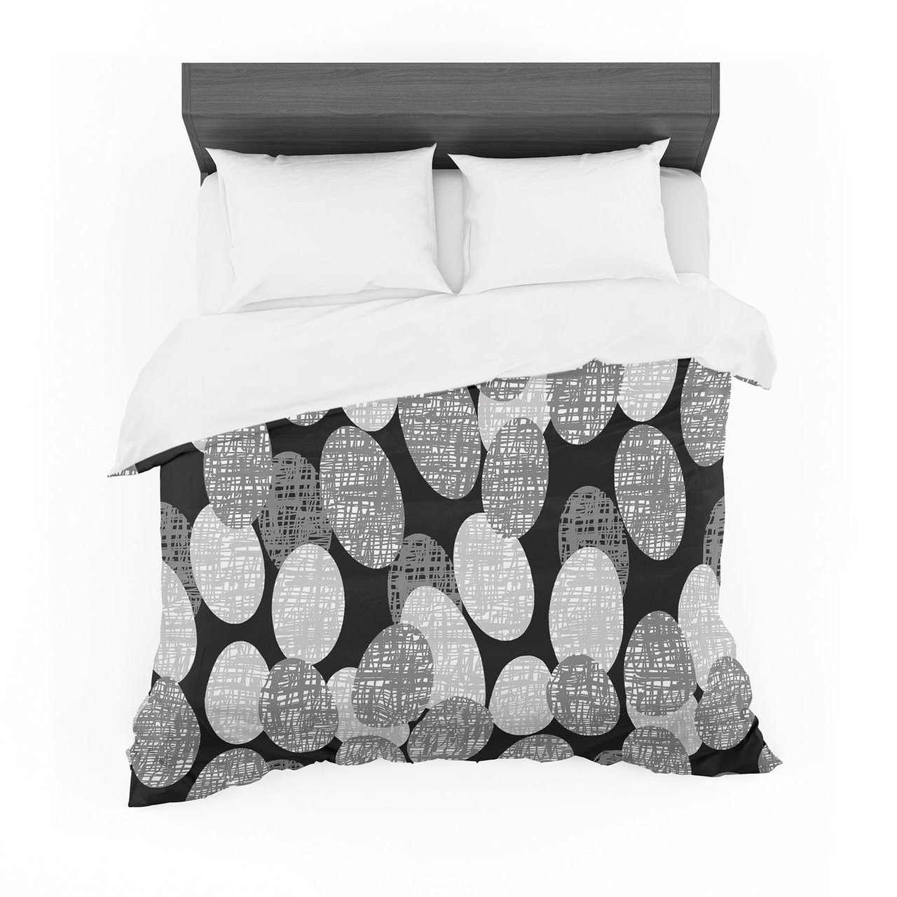 Jacqueline Milton ‘Seeds Monochrome’ Black White Cotton3D Customized Duvet Cover Bedding Sets