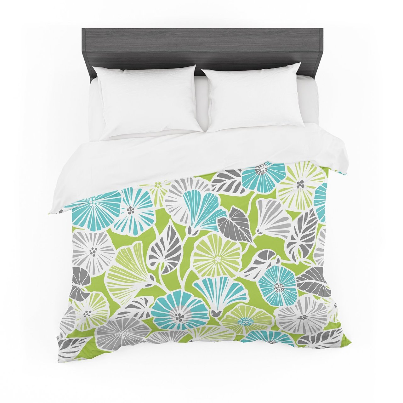 Jacqueline Milton ‘Trumpet Vine’ Aqua Green Cotton3D Customized Duvet Cover Bedding Sets