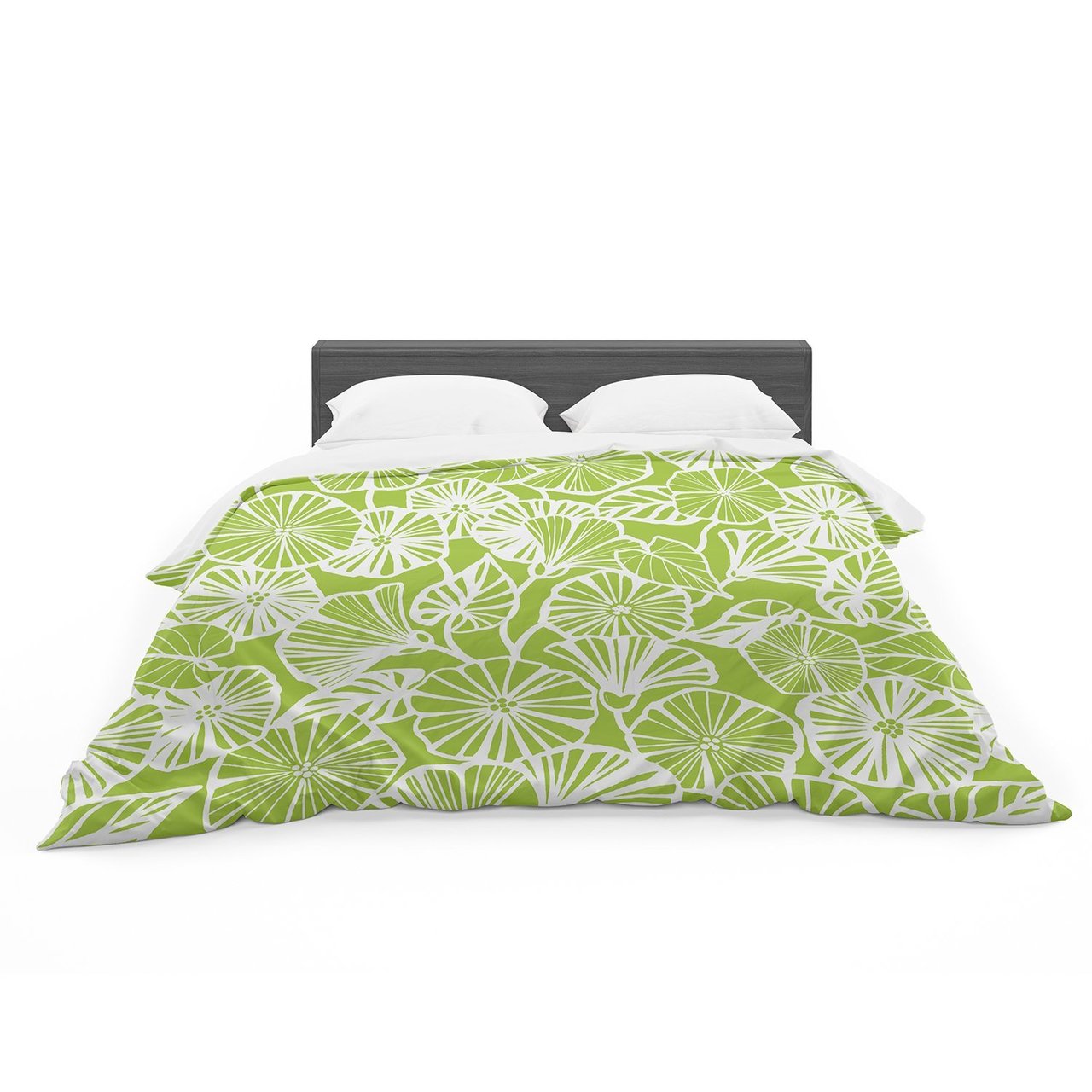 Jacqueline Milton ‘Vinehadow Lime’ Green Floral Cotton3D Customized Duvet Cover Bedding Sets