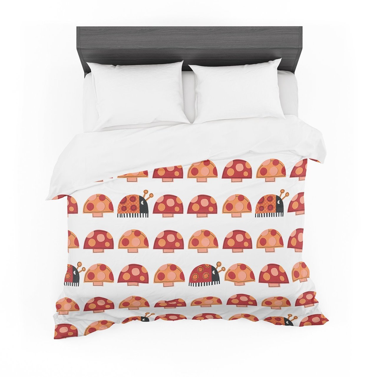 Janemith ‘Garden Ladybugs’ Orange Red Cotton3D Customized Duvet Cover Bedding Sets