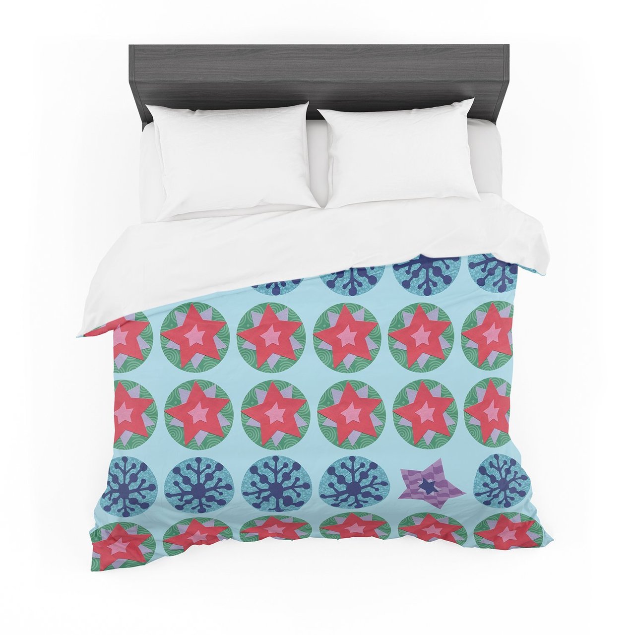 Janemith ‘Seasons Winter’ Blue Red Cotton3D Customized Duvet Cover Bedding Sets