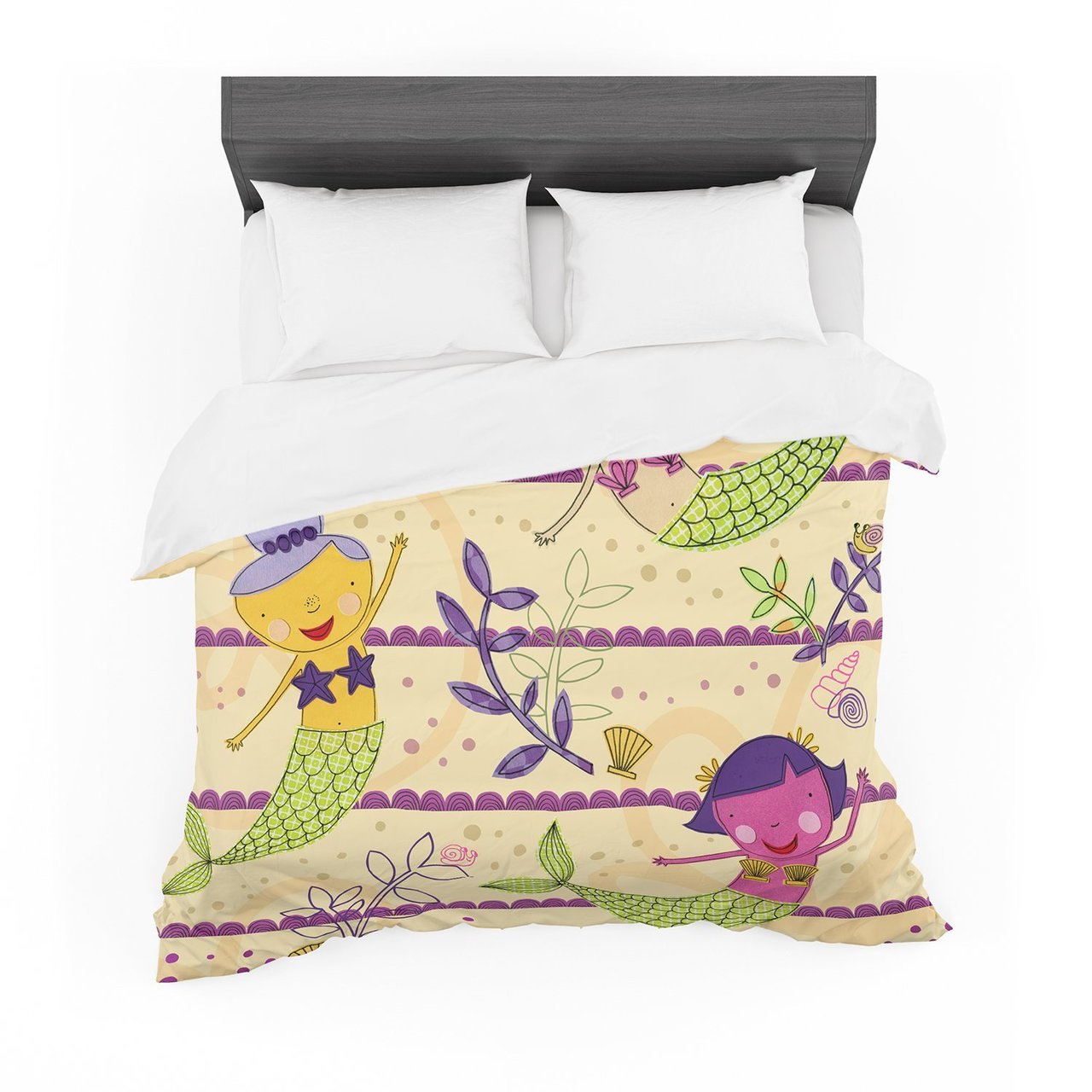 Janemith ‘Under theea’ Tan Purple Cotton3D Customized Duvet Cover Bedding Sets