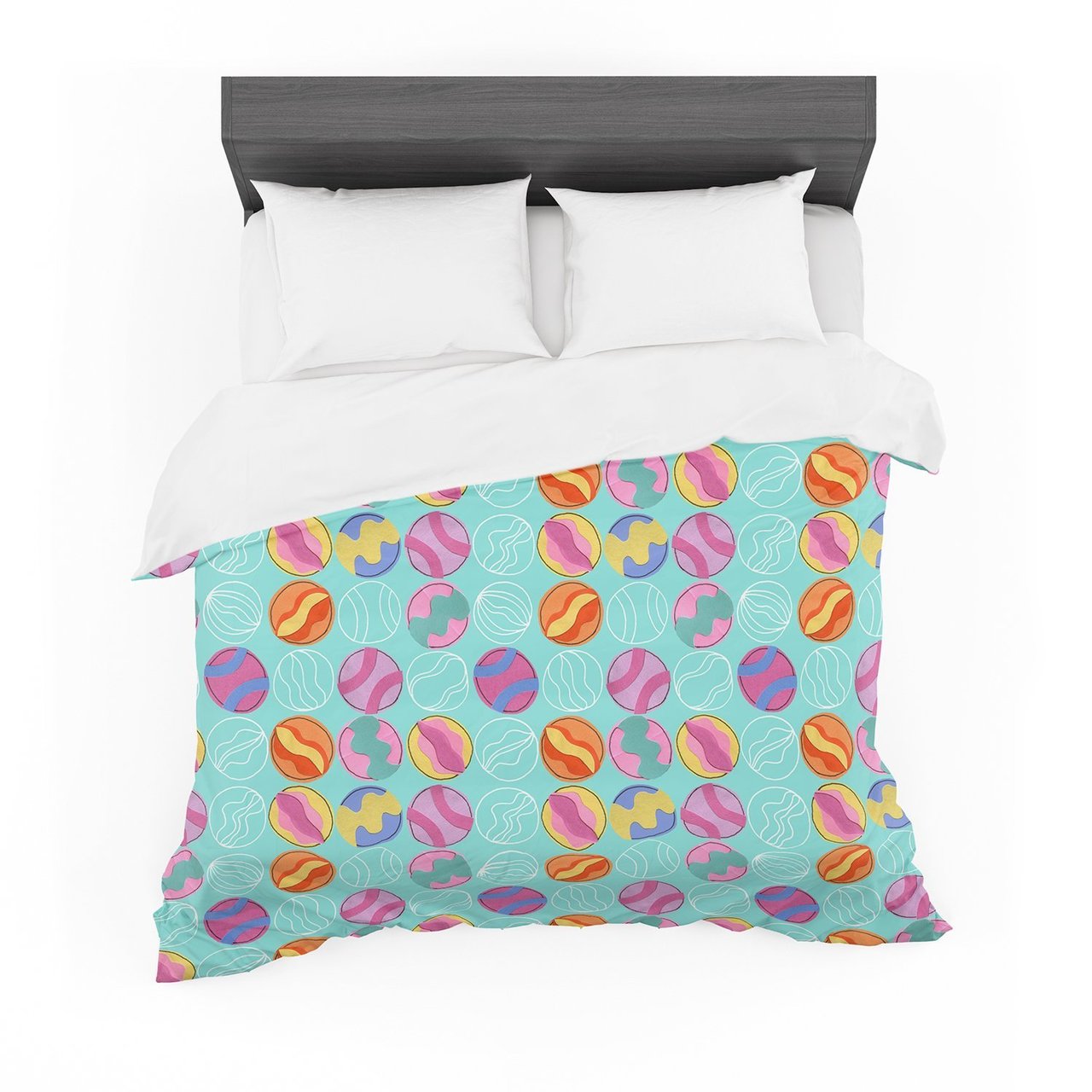Janemith ‘Vintage Playground III’ Teal Pink Cotton3D Customized Duvet Cover Bedding Sets