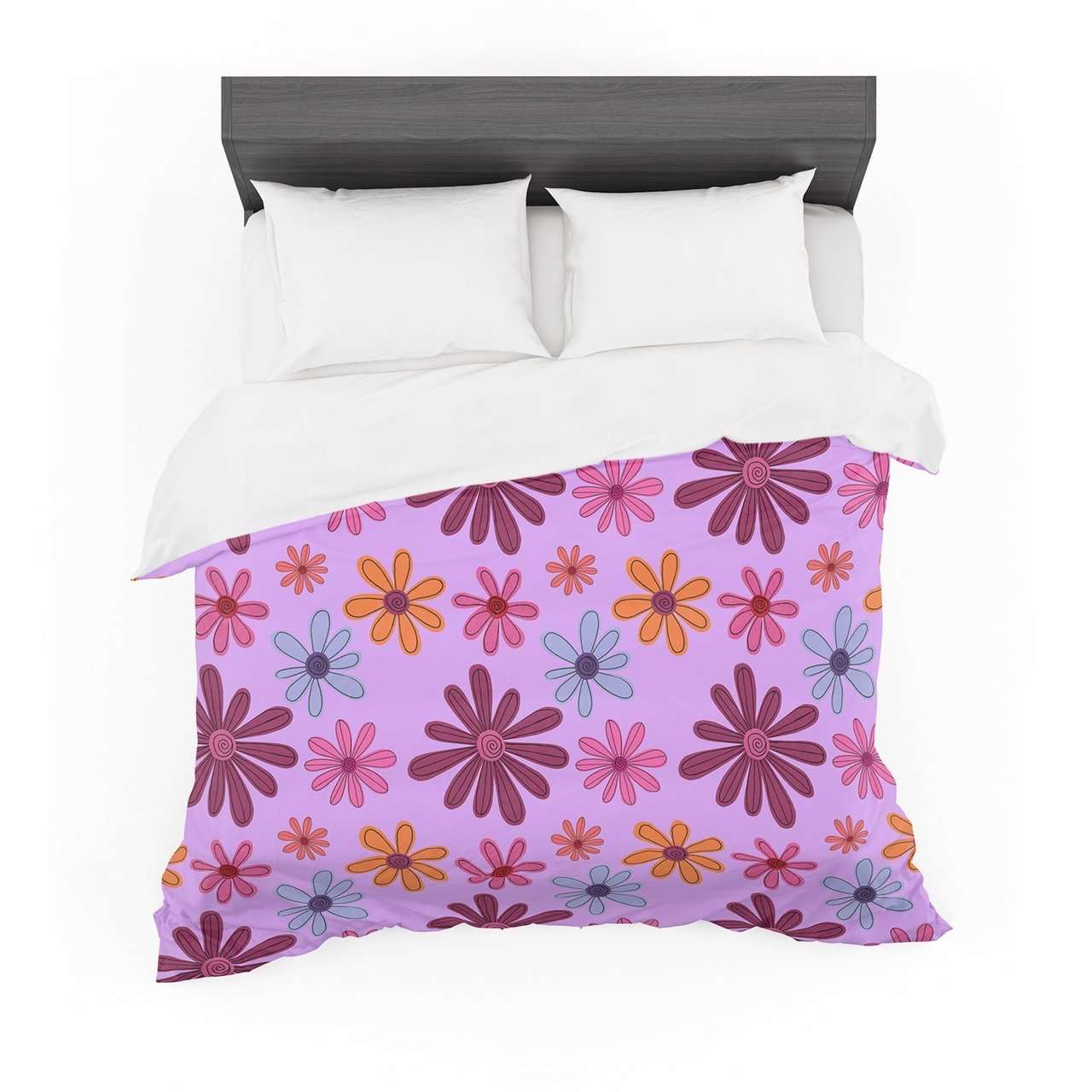Janemith ‘Woodland Floral’ Purple Flowers Cotton3D Customized Duvet Cover Bedding Sets