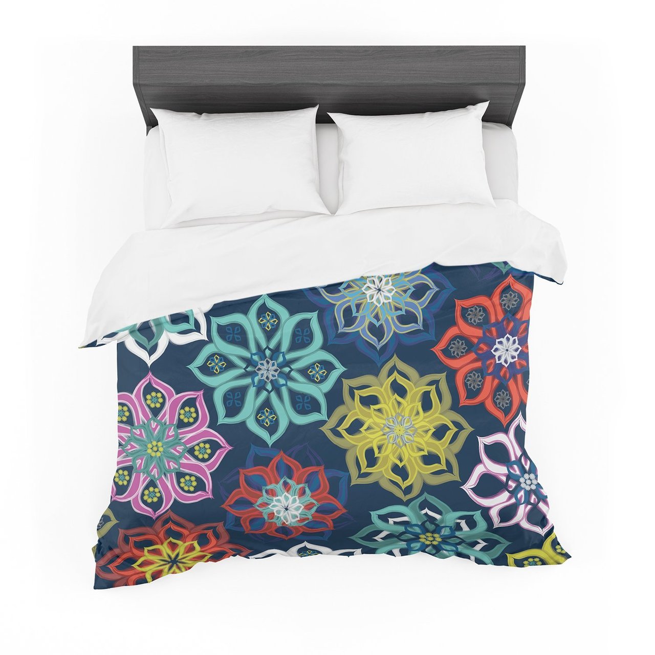 Jolene Heckman ‘Multi Flower’ Rainbow Flowers Cotton3D Customized Duvet Cover Bedding Sets