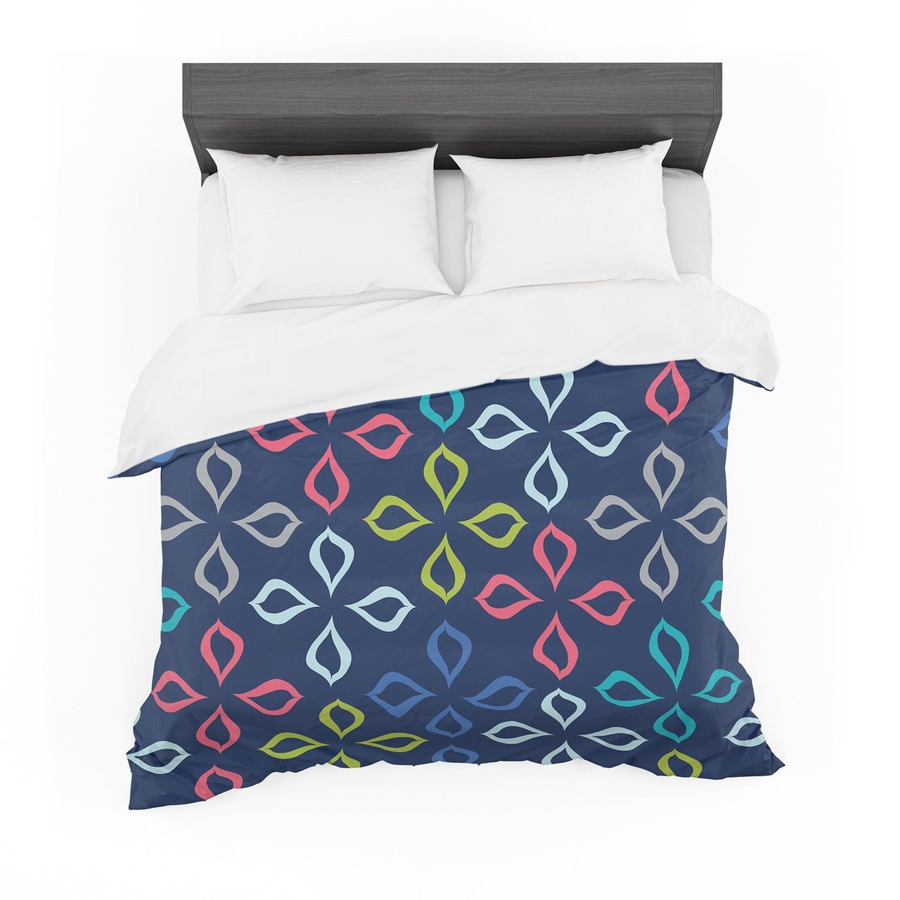 Jolene Heckman ‘Simple Flower’ Blue Flowers Cotton3D Customized Duvet Cover Bedding Sets