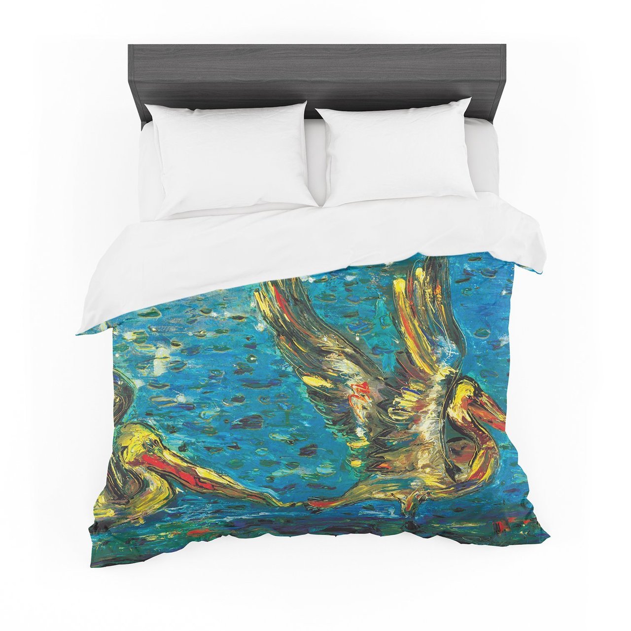 Josherafin ‘Seabirds’ Blue Yellow Cotton3D Customized Duvet Cover Bedding Sets
