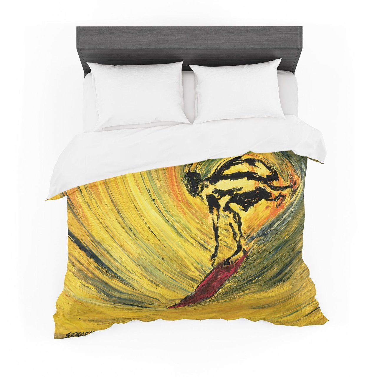 Josherafin ‘Suppose’ Yellow Black Cotton3D Customized Duvet Cover Bedding Sets