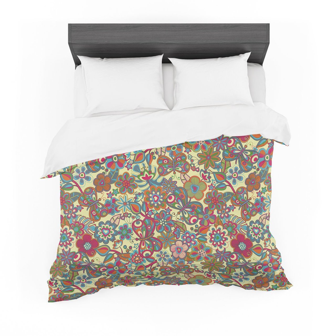 Julia Grifol ‘My Butterflies & Flowers in Yellow’ Featherweight3D Customized Duvet Cover Bedding Sets