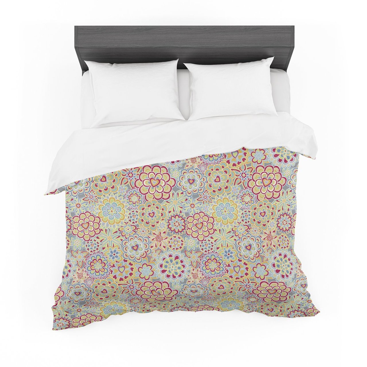 Julia Grifol ‘My Happy Flowers in Red’ Cotton3D Customized Duvet Cover Bedding Sets