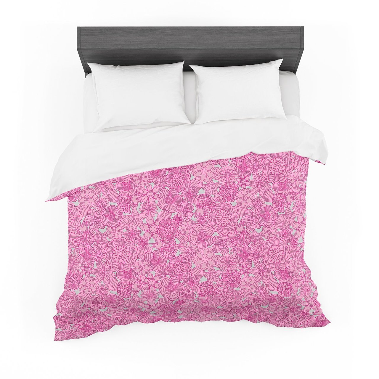 Julia Grifol ‘Welcome Birds To My Pink Garden’ Featherweight3D Customized Duvet Cover Bedding Sets