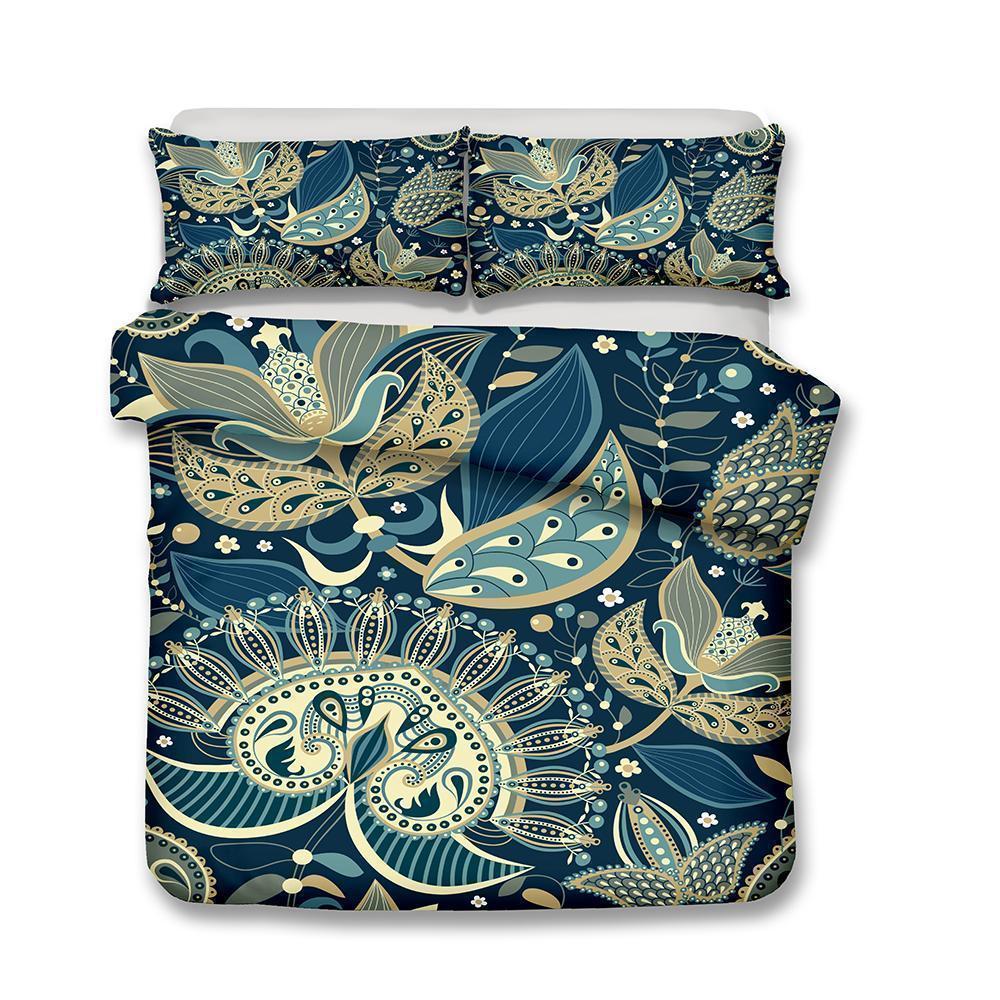 King Size Bedroom New Design Print Bedding Bohemia Gray Theme Bedding Sets Bohemian Comforter Bedspreads