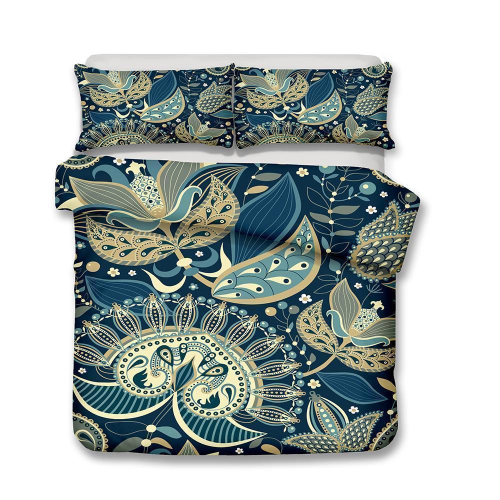Kingize Bedroom New Design Print Bohemia Gray Theme Bohemian Comforter Bedspreadss3D Customized Duvet Cover Bedding Sets