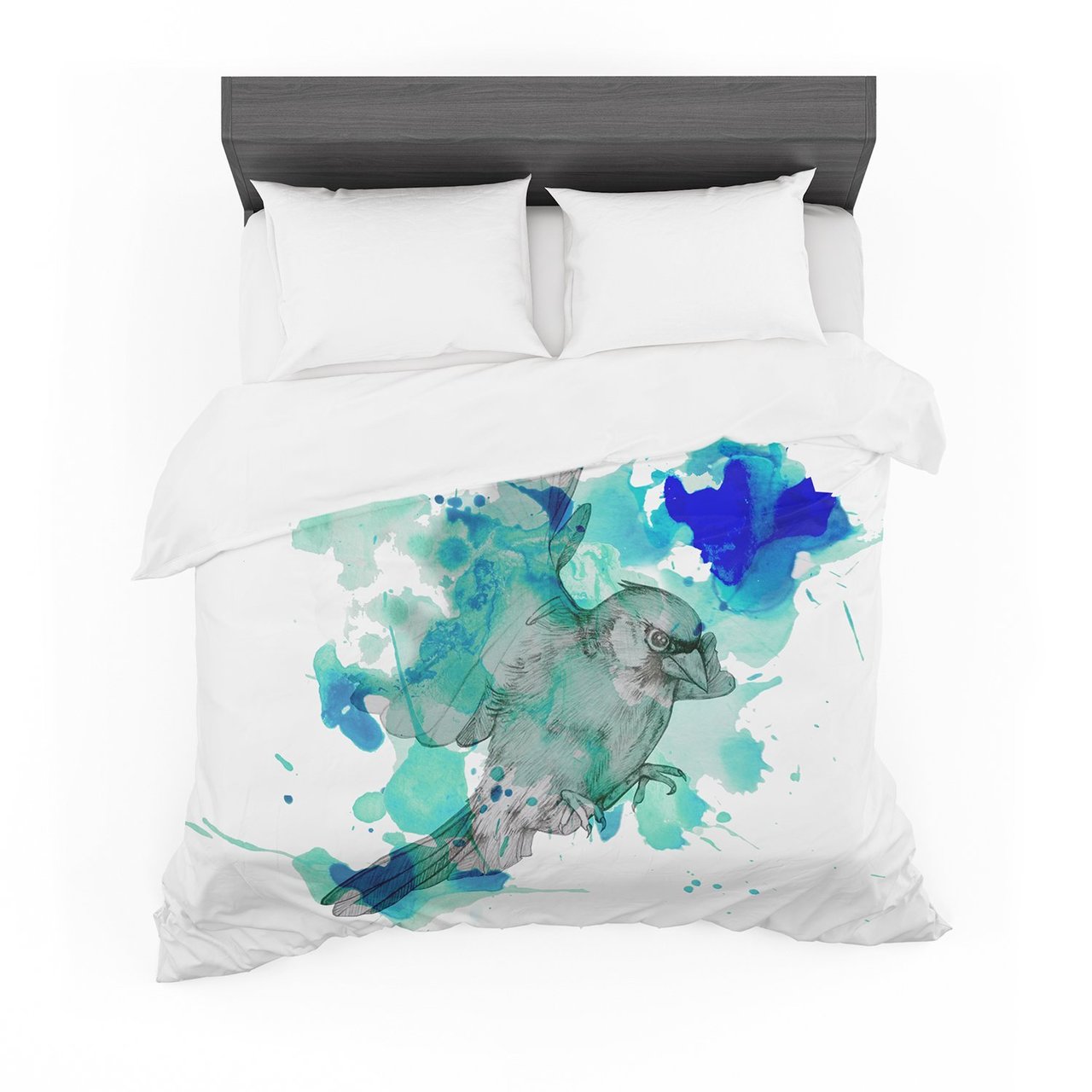 Kira Crees ‘A Cardinal In Blue’ Cotton3D Customized Duvet Cover Bedding Sets