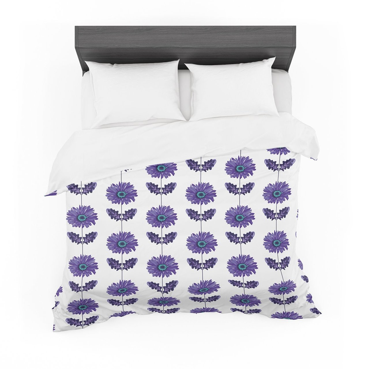 Laura Escalante ‘Purple Gerbera’ Lavender Flower Cotton3D Customized Duvet Cover Bedding Sets
