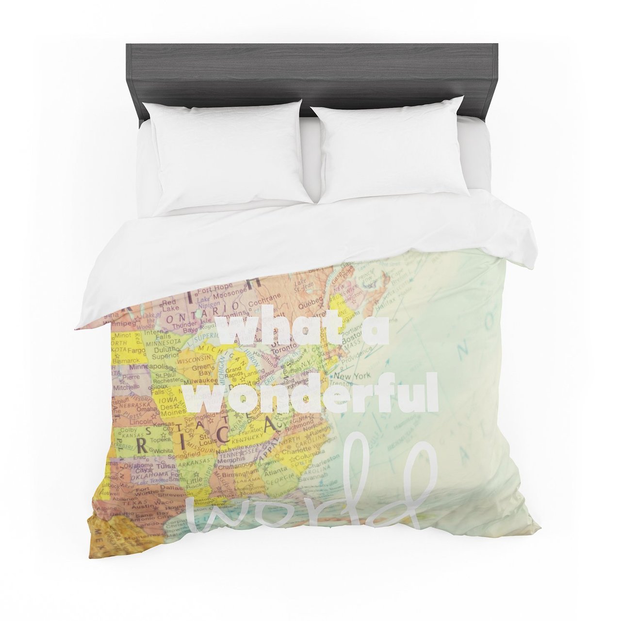 Libertad Leal ‘What a Wonderful World’ Map Cotton3D Customized Duvet Cover Bedding Sets