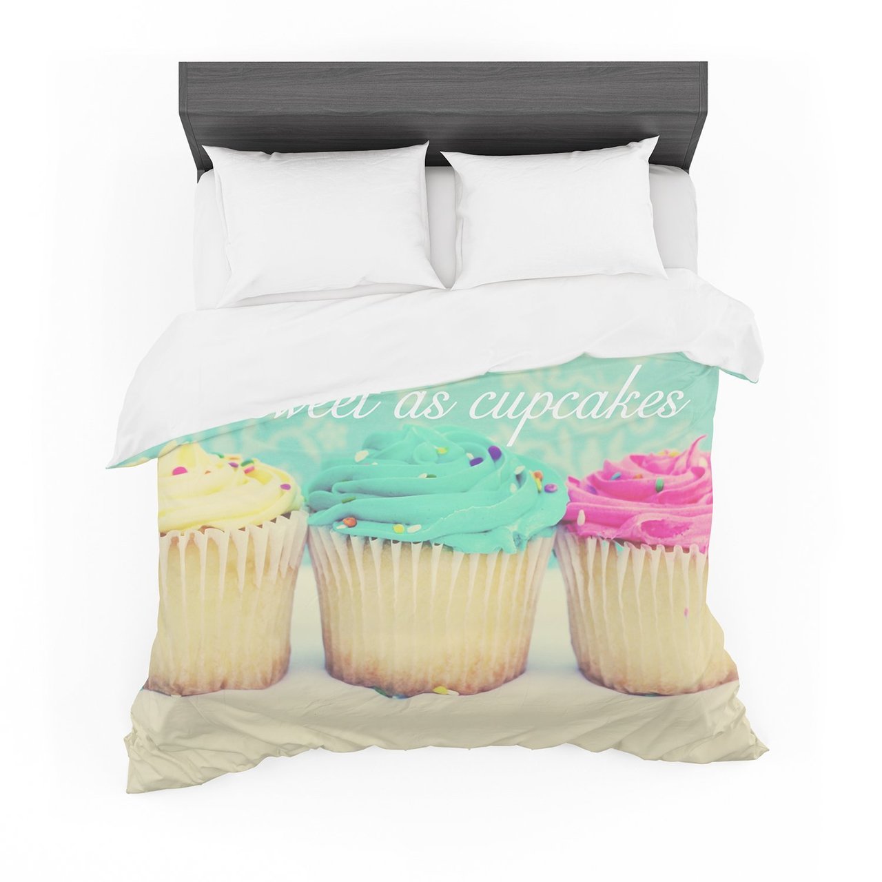 Life Is Asweet As Cupcakes Green Featherweight3D Customized Duvet Cover Bedding Sets