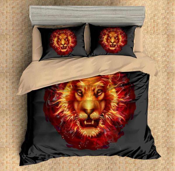 Lion 4 3D Customized Duvet Cover Bedding Sets