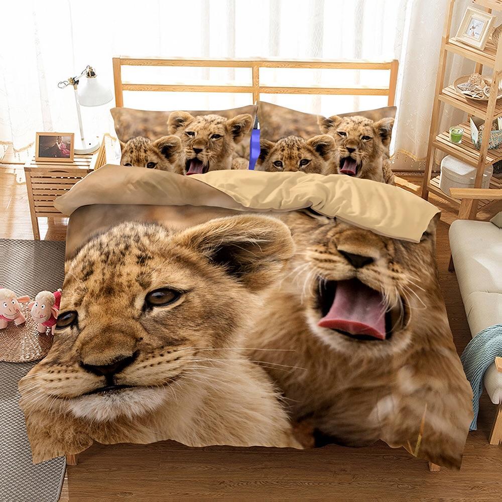 Lion Cubs 3D Customized Duvet Cover Bedding Sets