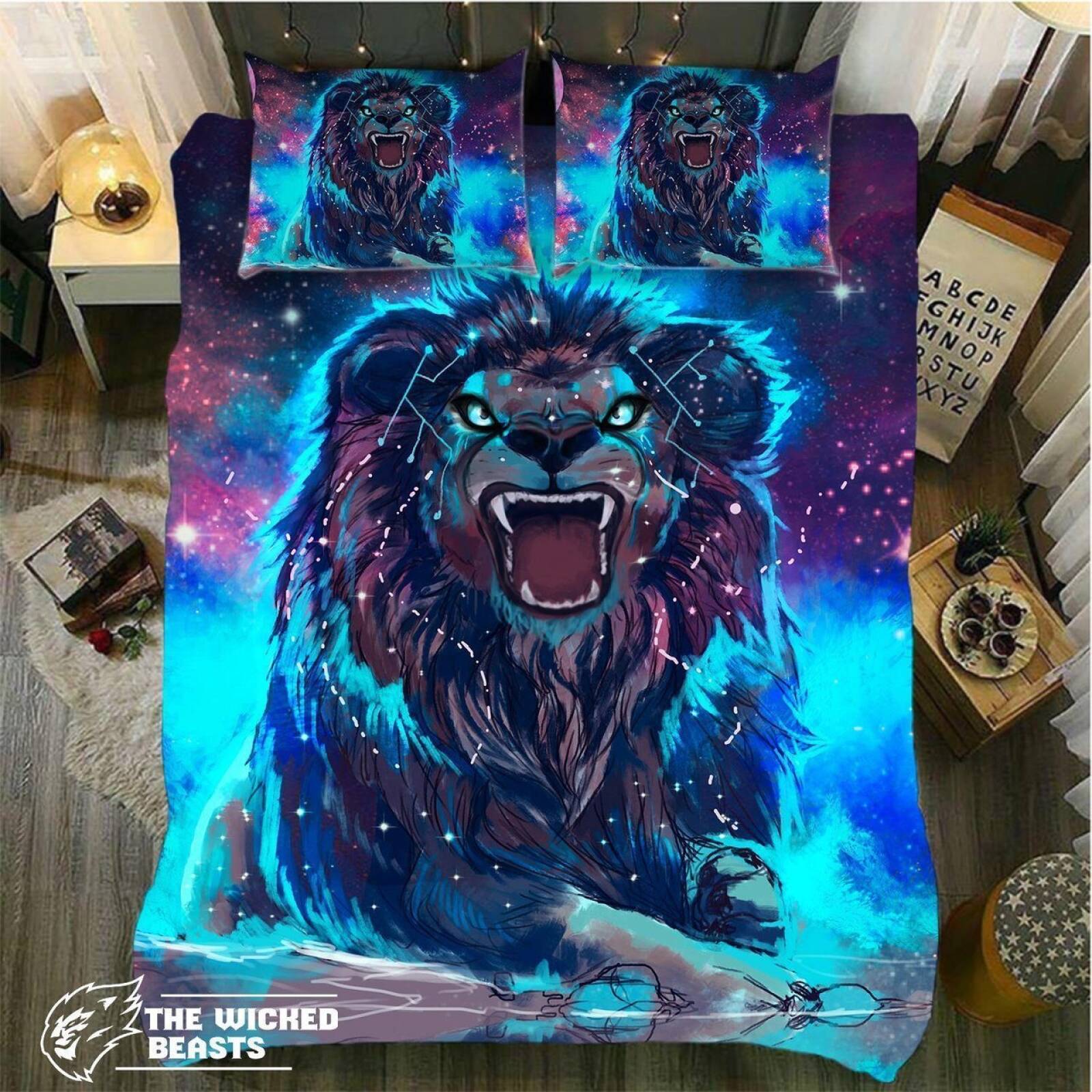 Lion Fantasypace3D Customized Duvet Cover Bedding Sets