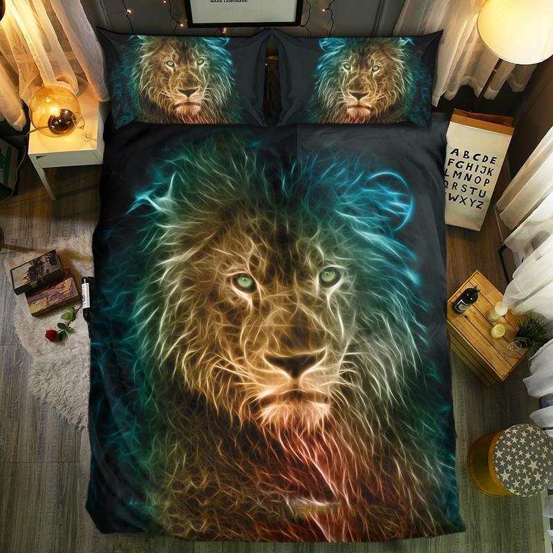 Lion Green Ghost Eyes3D Customized Duvet Cover Bedding Sets