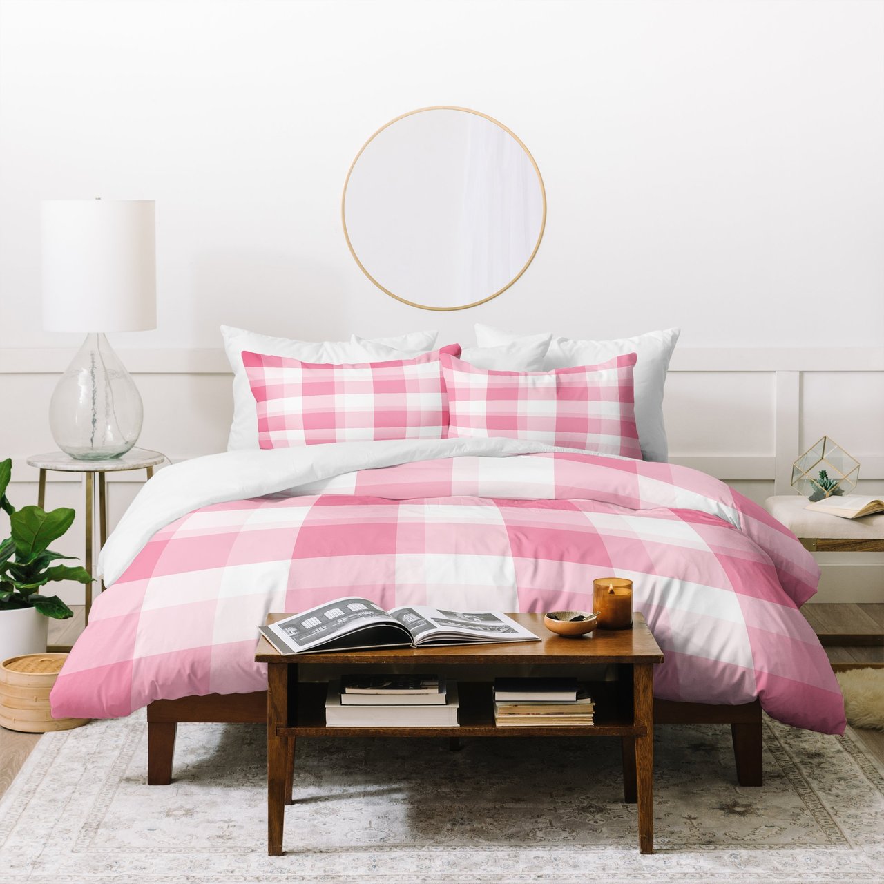 Lisa Argyropoulos Berry Sweet Checks Duvet Cover