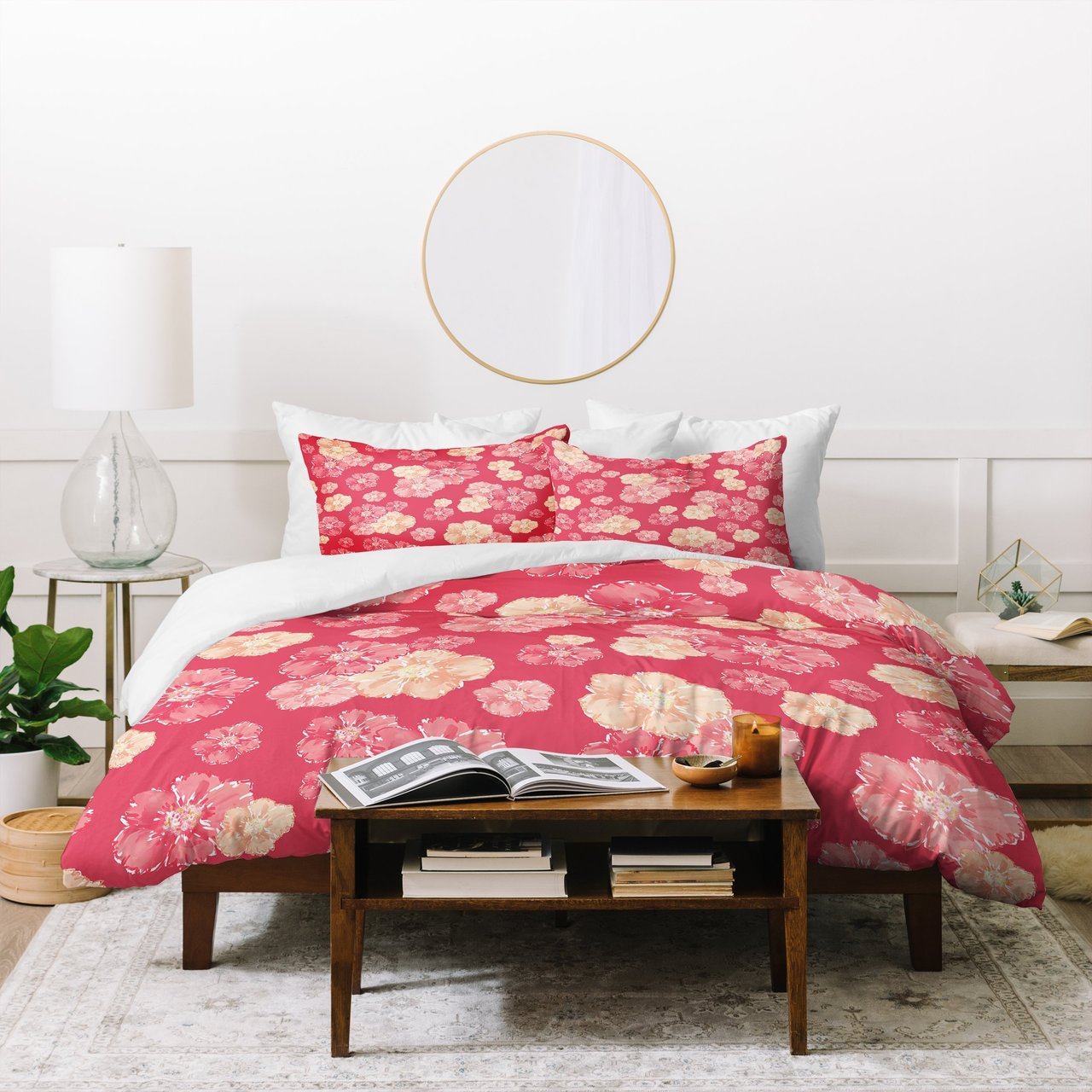 Lisa Argyropoulos Blossoms On Coral Duvet Cover