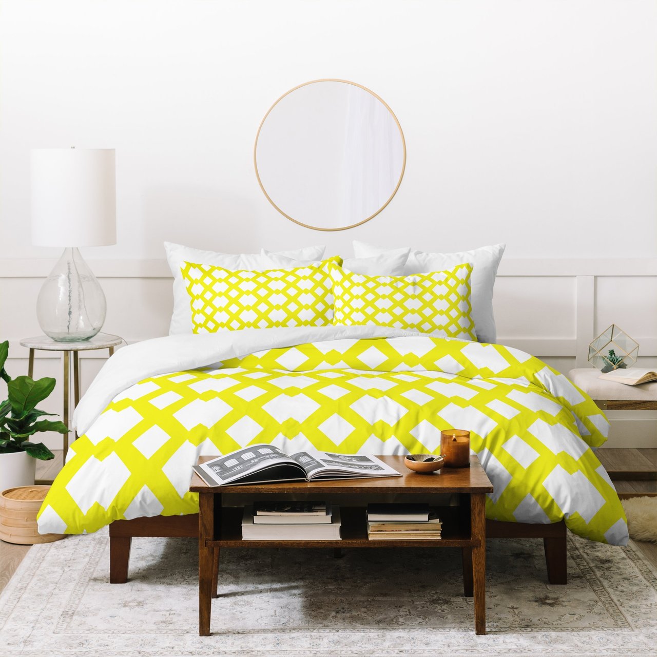 Lisa Argyropoulos Daffy Lattice Lemon Duvet Cover