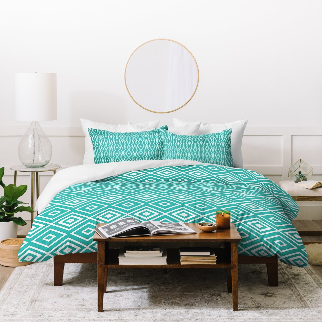 Lisa Argyropoulos Diamonds Are Forever Aquatic Duvet Cover