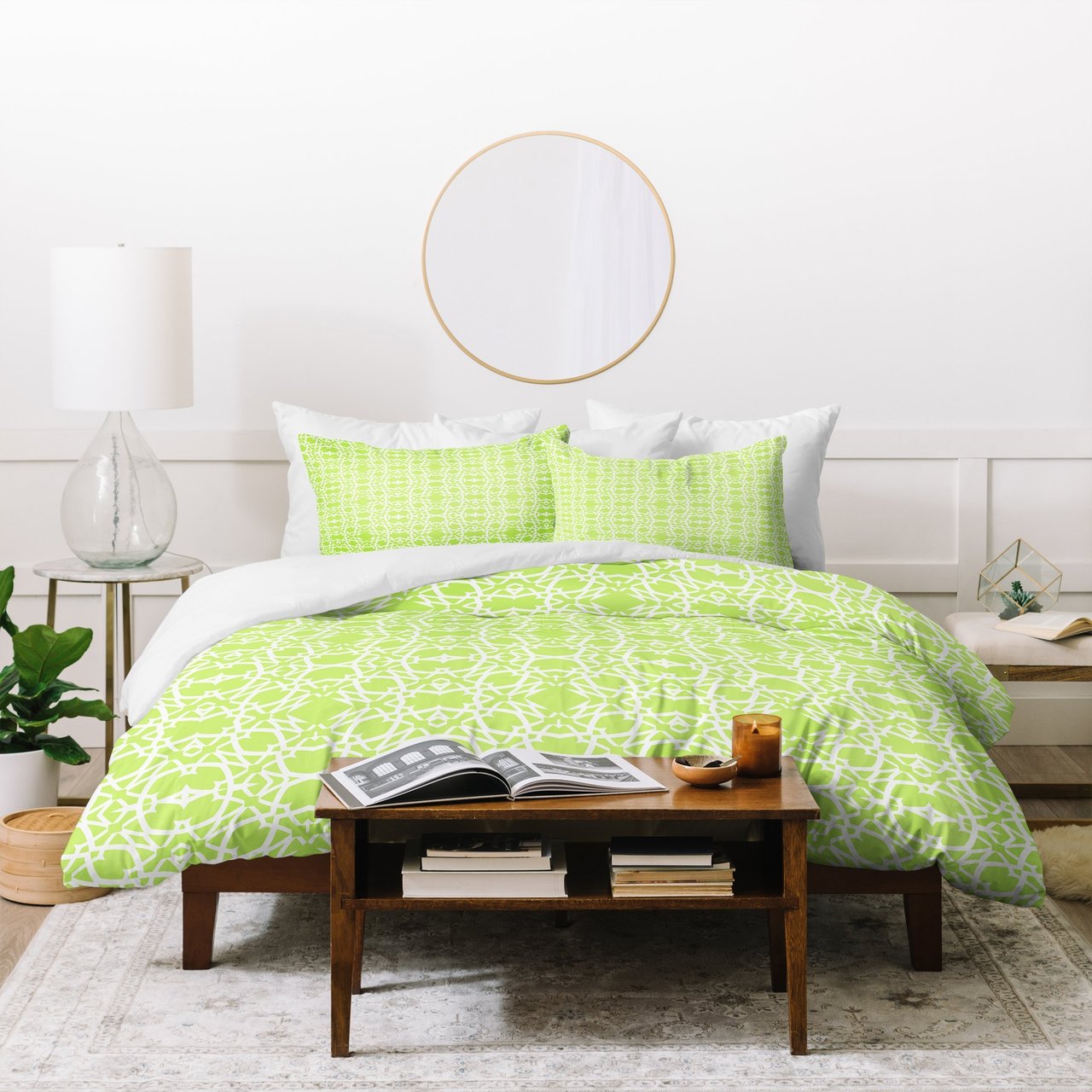 Lisa Argyropoulos Electric In Honeydew Duvet Cover