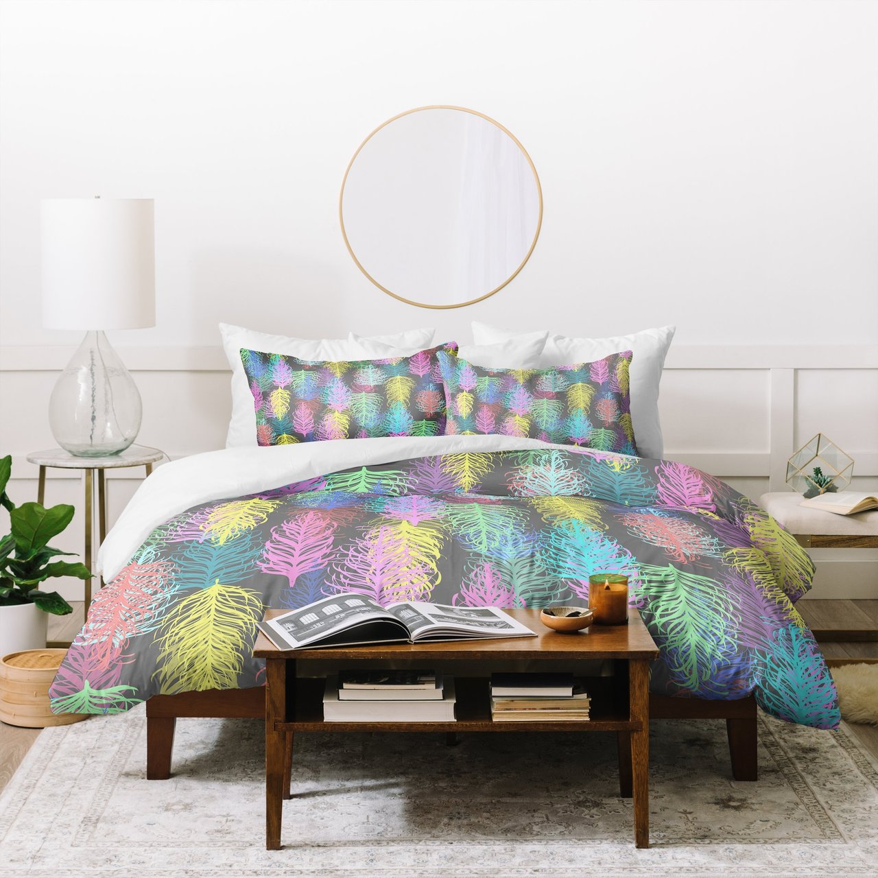 Lisa Argyropoulos Feathered Spring Gray Duvet Cover