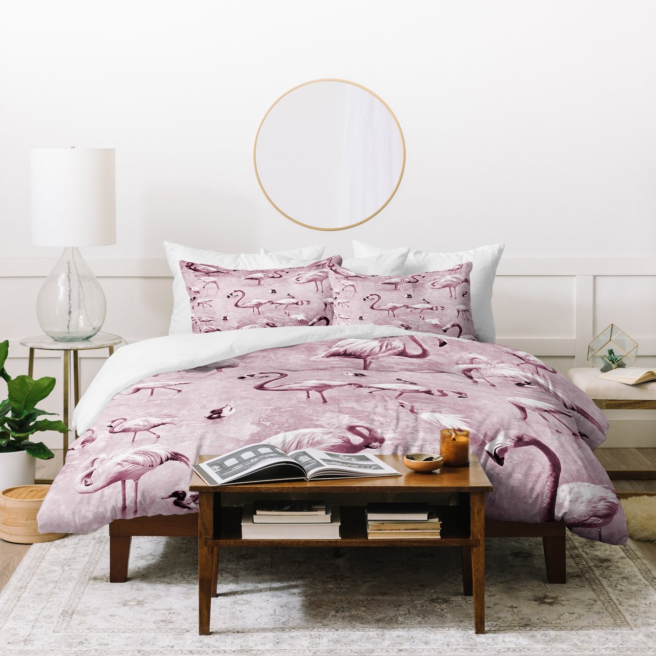 Lisa Argyropoulos Flamingos Vintage Rose Duvet Cover