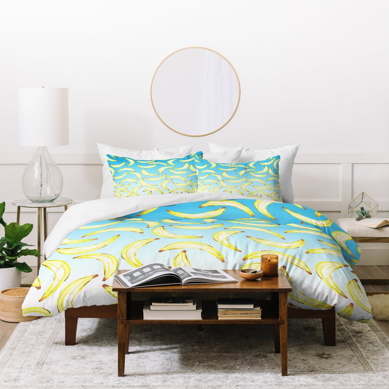Lisa Argyropoulos Gone Bananas Ombre Blue Duvet Cover