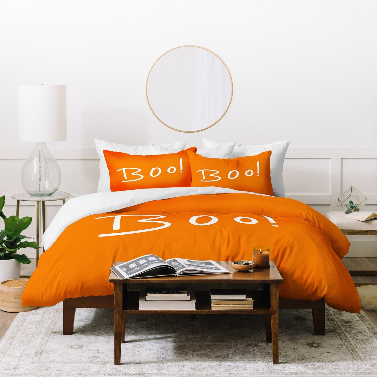 Lisa Argyropoulos Halloween Boo Orange Duvet Cover
