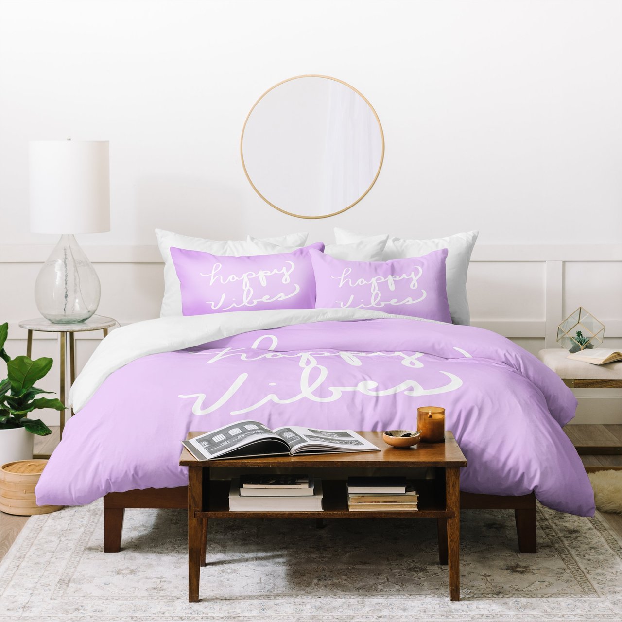Lisa Argyropoulos Happy Vibes Lavender Duvet Cover