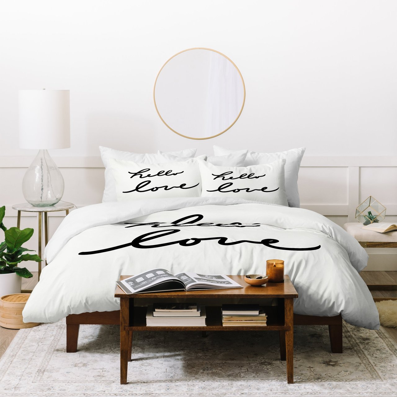 Lisa Argyropoulos Hello Love On White Duvet Cover Bedding Sets