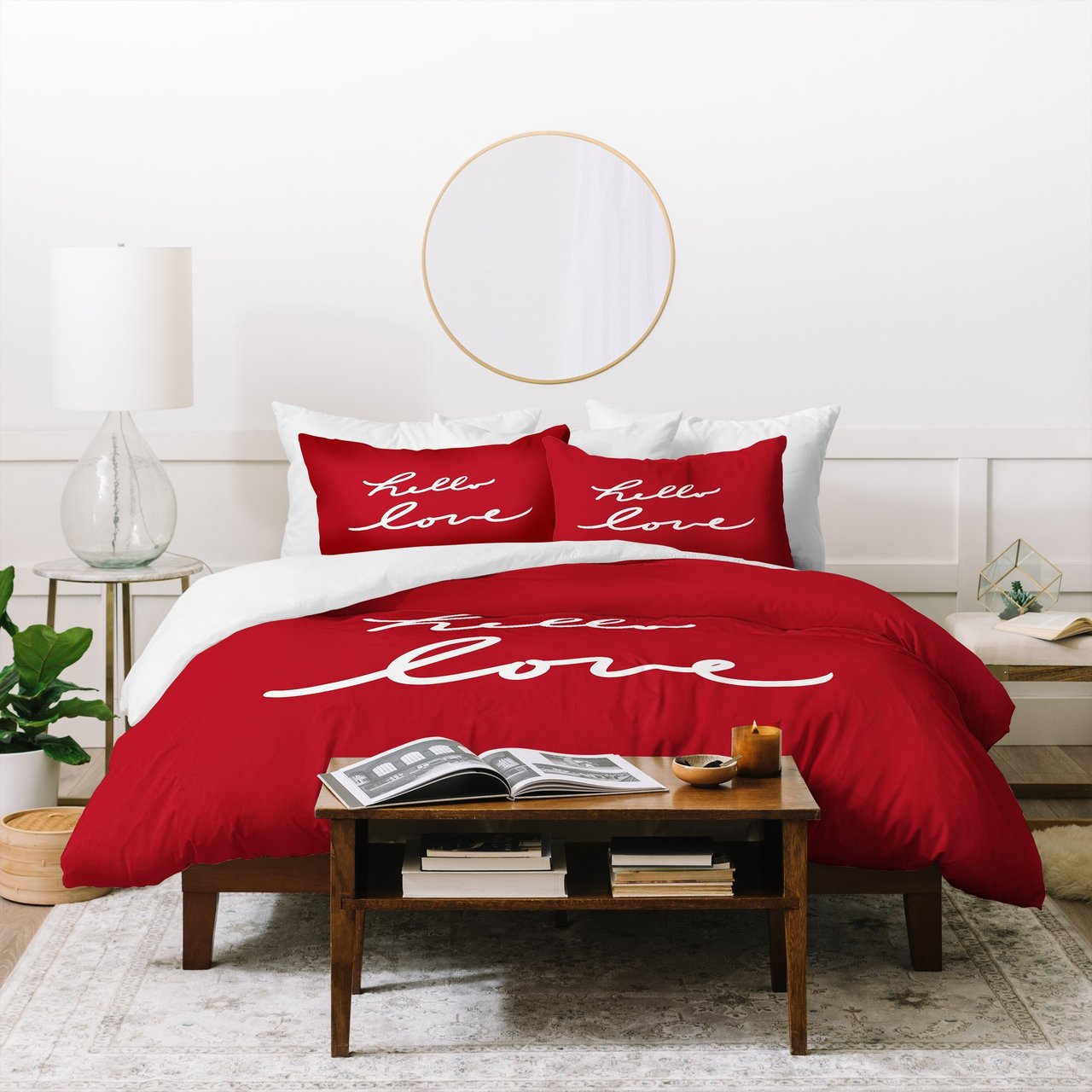 Lisa Argyropoulos hello love red Duvet Cover