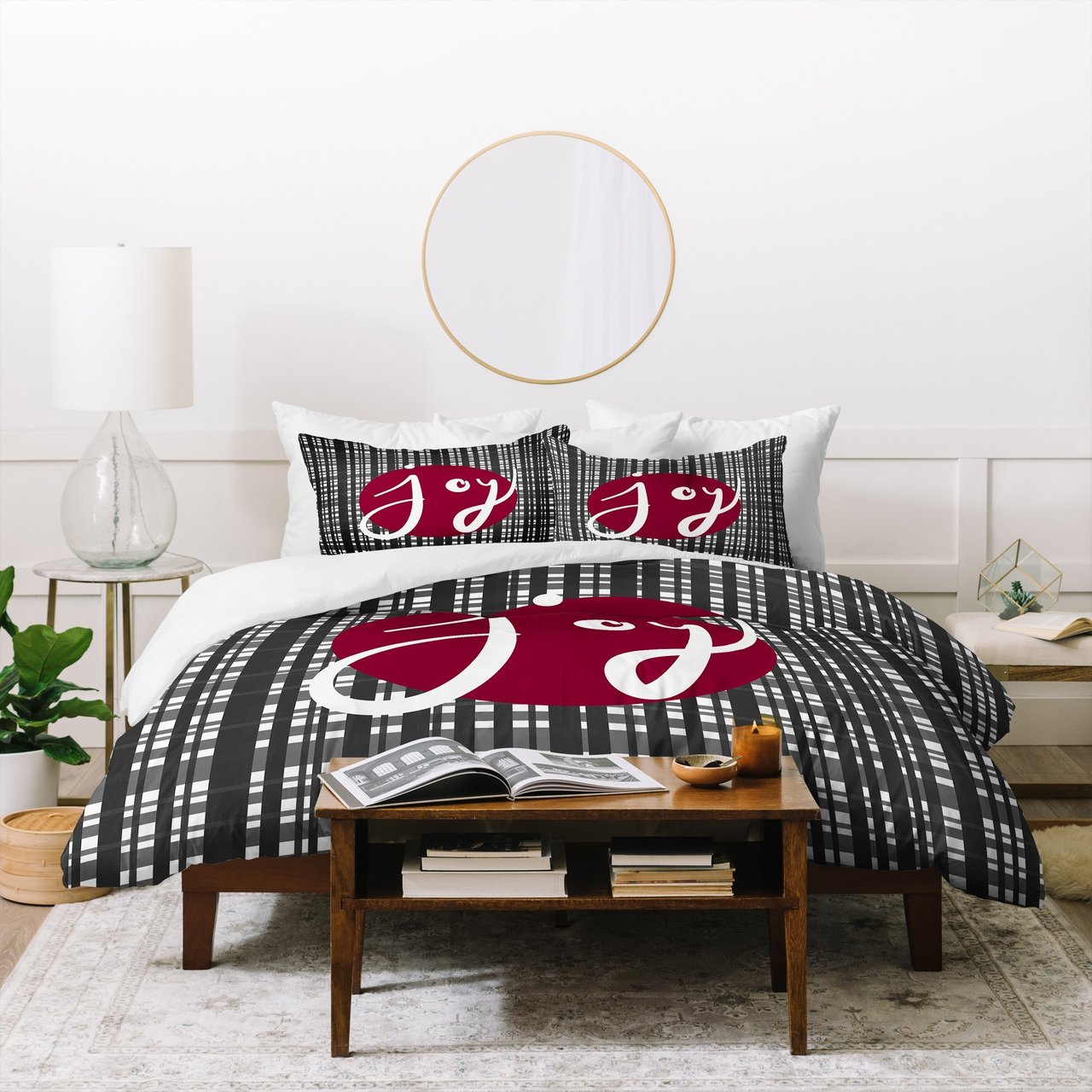 Lisa Argyropoulos Holiday Plaid Modern Joy Duvet Cover