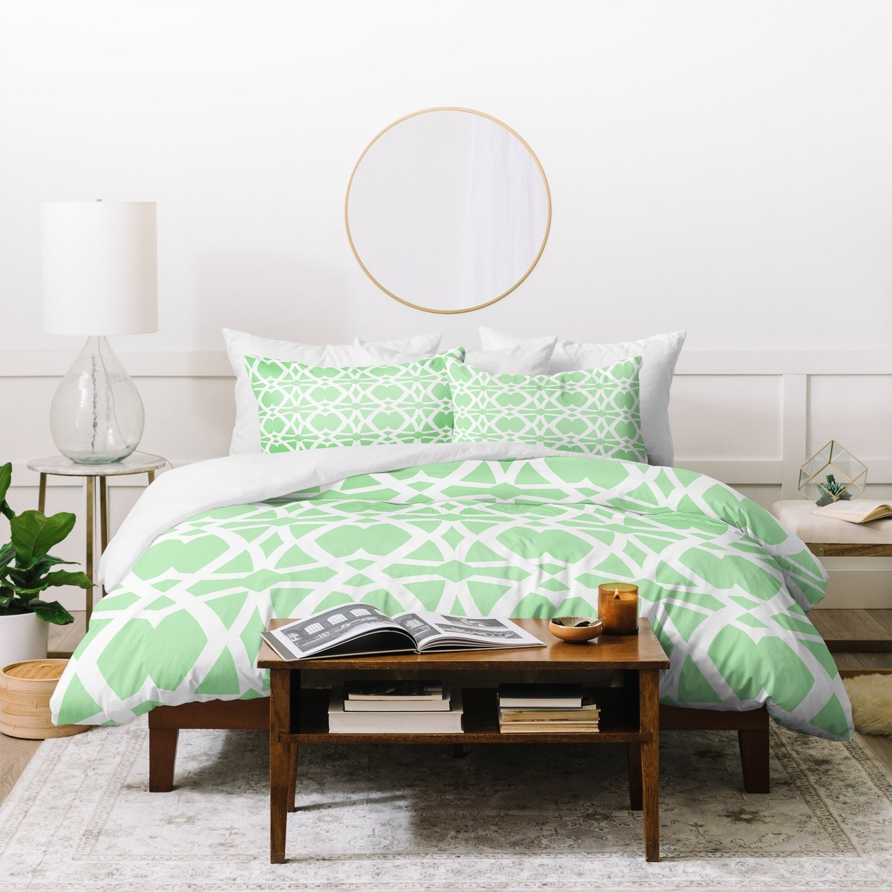 Lisa Argyropoulos Mezzo Mint Duvet Cover
