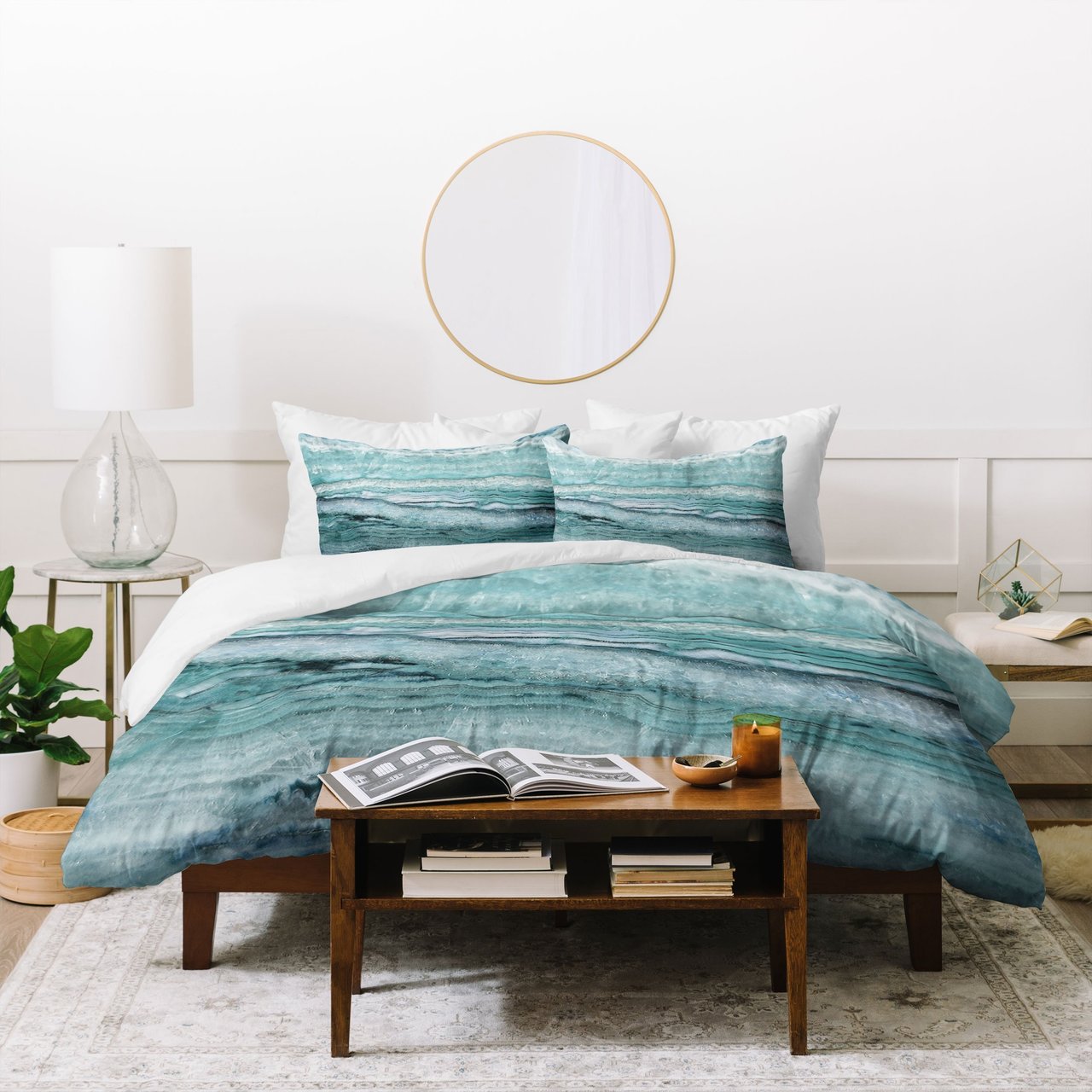 Lisa Argyropoulos Mystic Stone Aqua Teal Duvet Cover