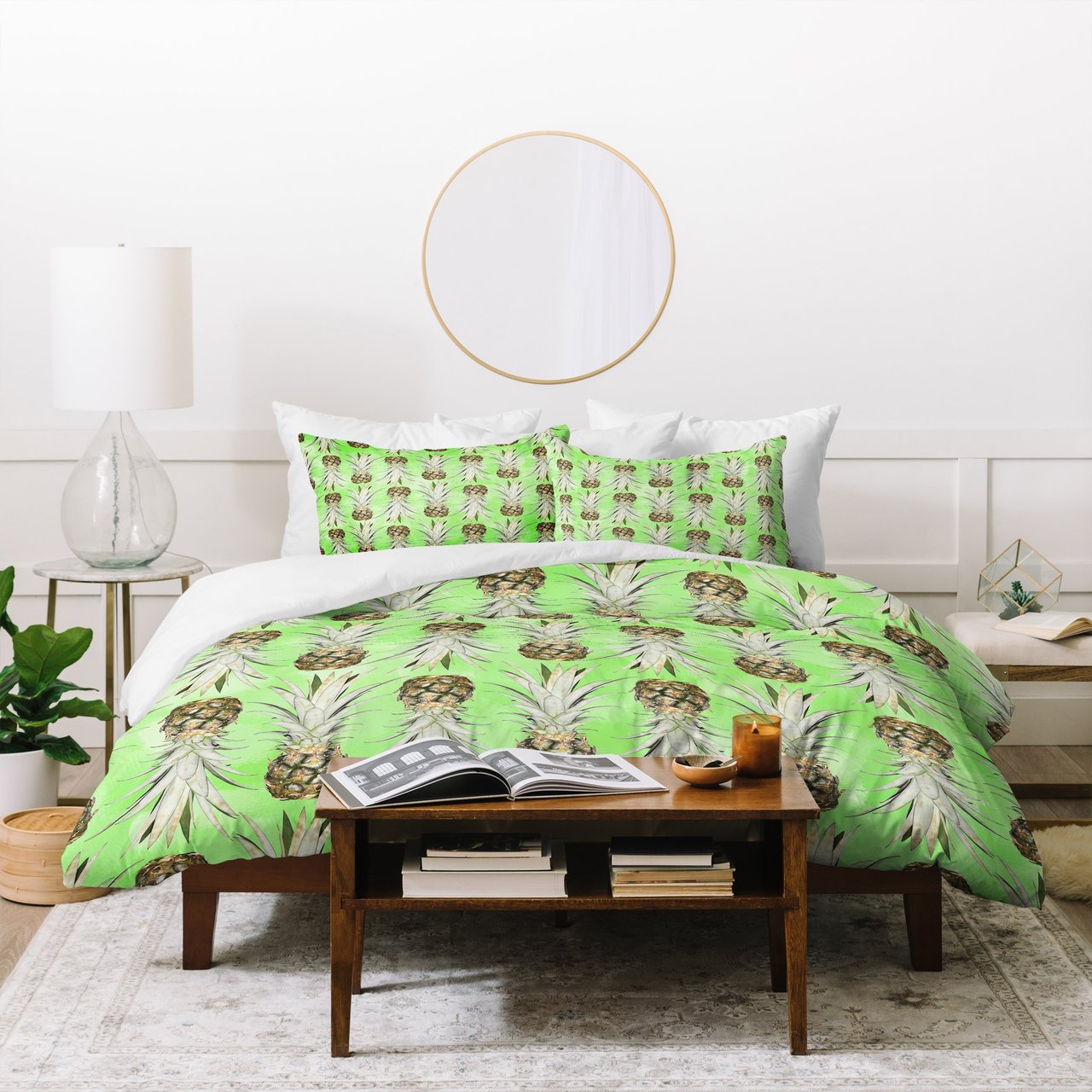 Lisa Argyropoulos Pineapple Jungle Green Duvet Cover