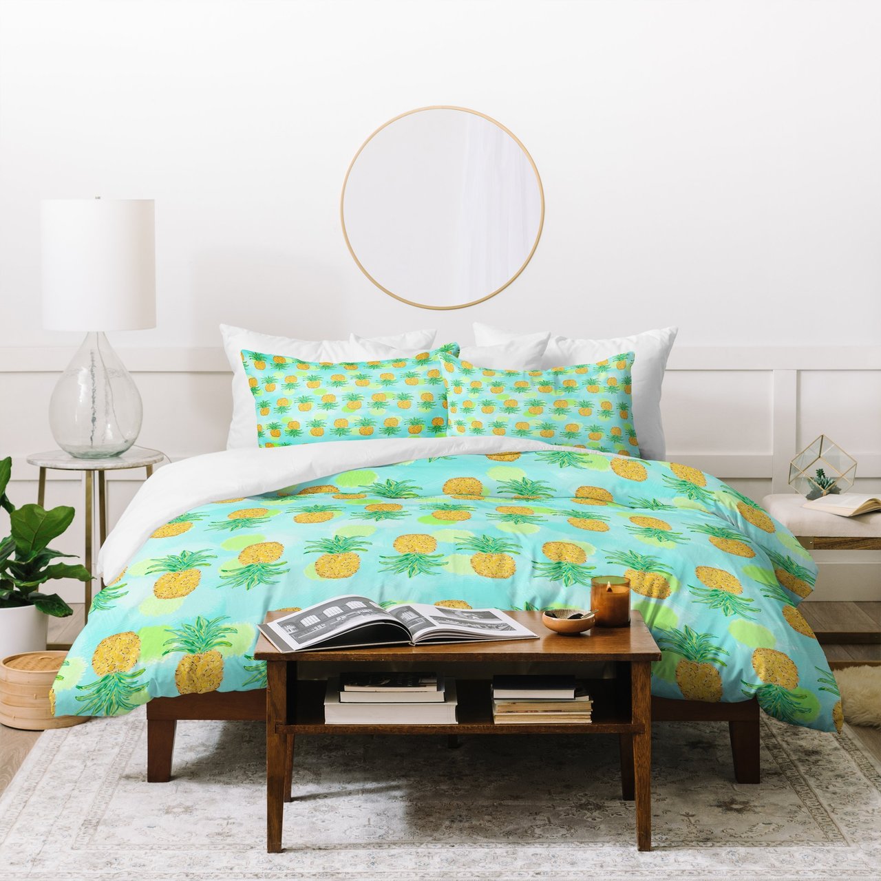 Lisa Argyropoulos Pineapples And Polka Dots Duvet Cover